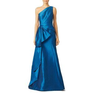 ML Monique Lhuillier Gown Sidecar Blue Teal Mermaid Dress Evening Gown SZ 0